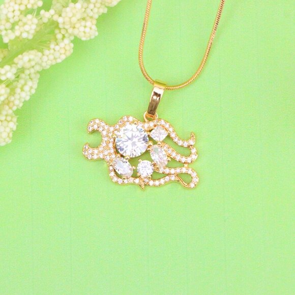 "Rose Gold Sparkling Mermaid Tail Pendant with White CZ Crystals, XPPT1539 - Picture 13 of 13